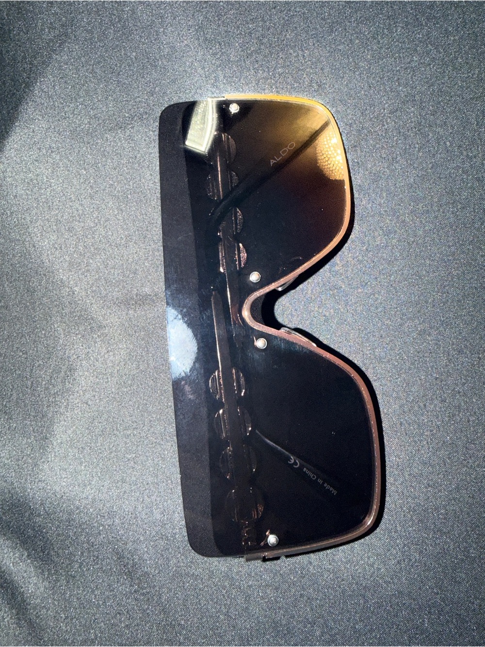 ALDO Black & Gold Gradient Shield Sunglasses